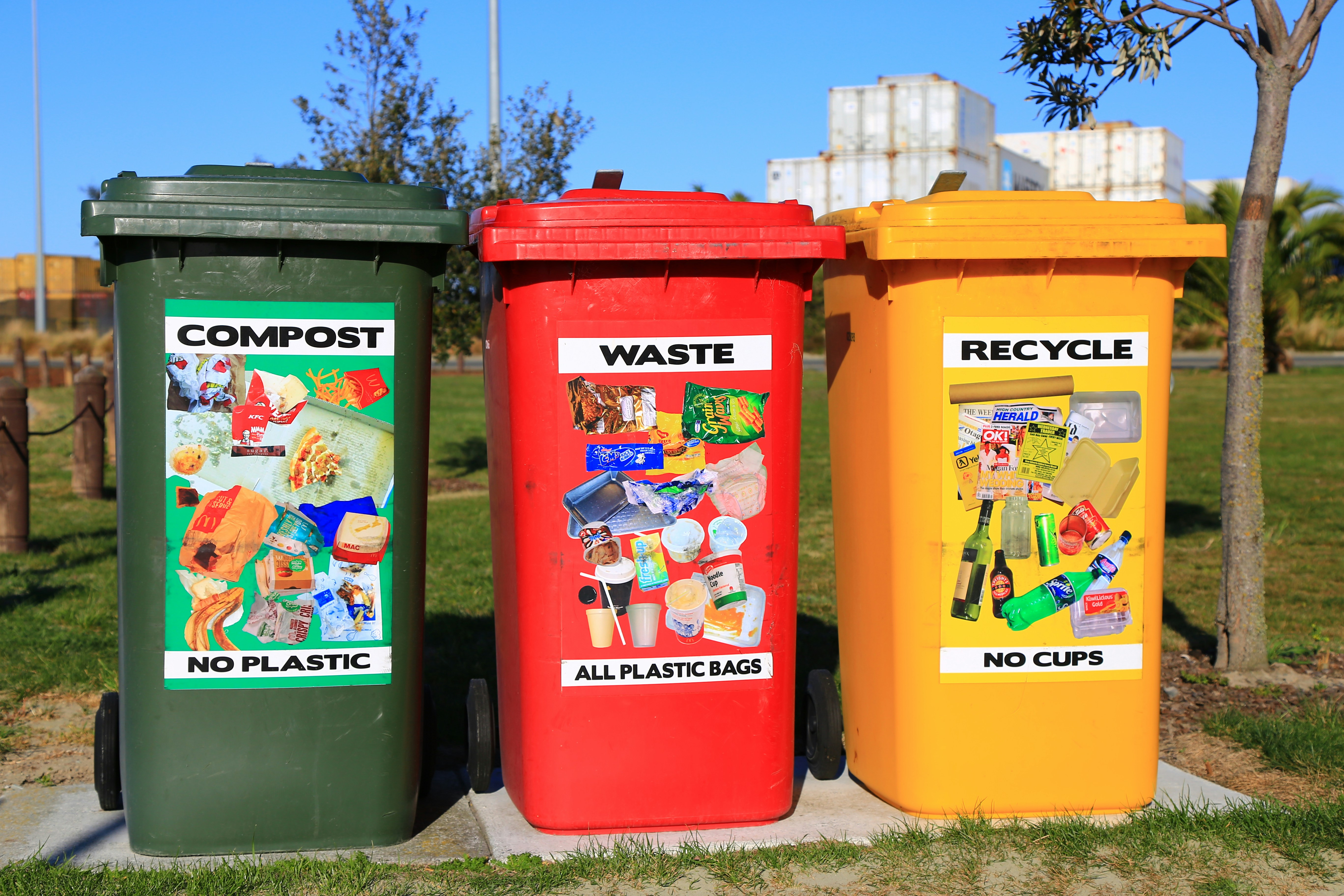 garbage cans